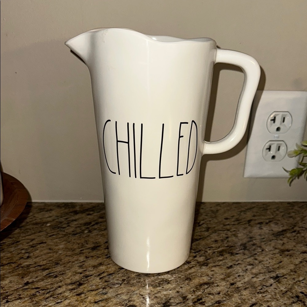 Rae Dunn 'Chilled' melamine White Pitcher